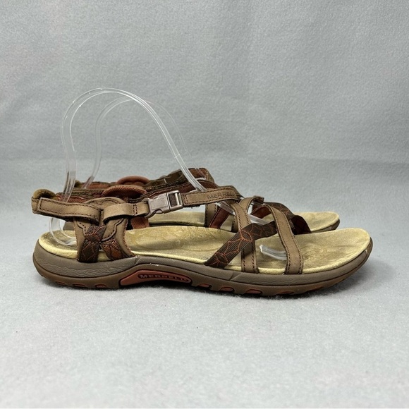 Merrell Jacardia Womens Dark Earth Brown Outdoor Strappy Sandals Size 10 - Picture 3 of 13